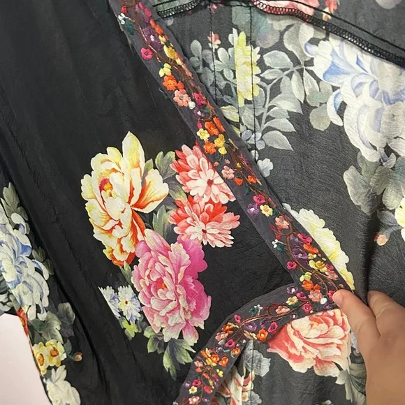 Johnny Was Multicolor Floral Kimono - Picture 6 of 16